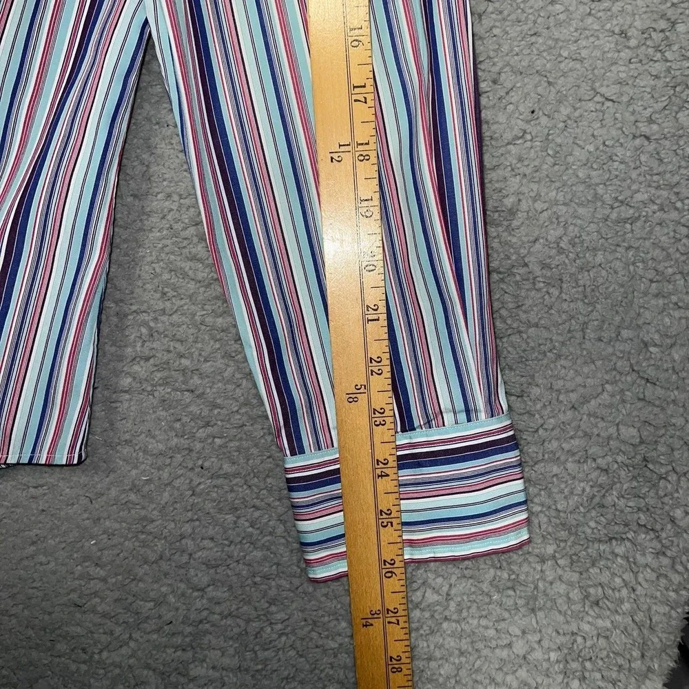 VTG Polo Ralph Lauren Shirt Men's 16 (34/35) Striped Regent Custom Fit Button Up